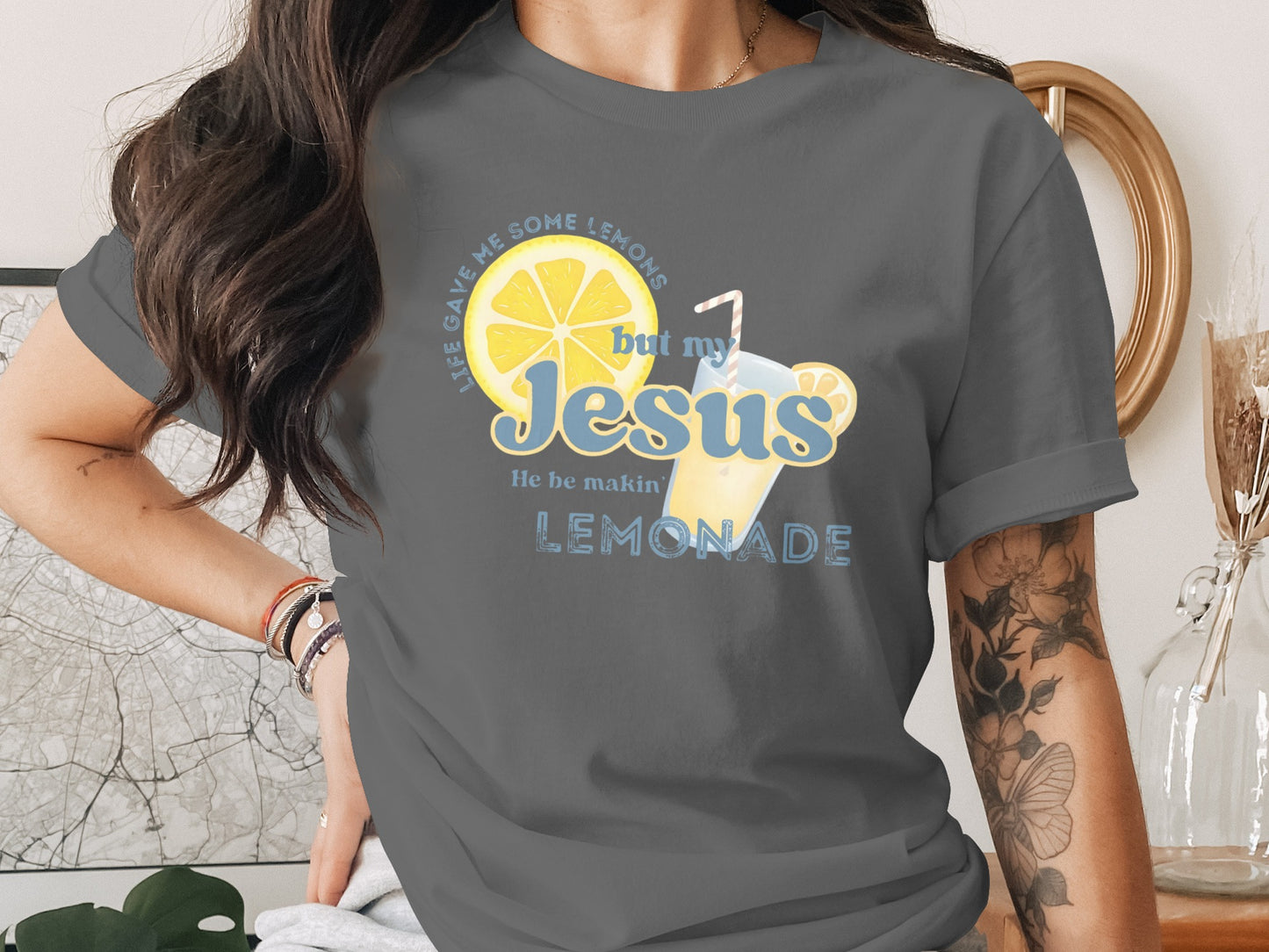 Jesus He Be Makin' Lemonade Inspirational T Shirt product
