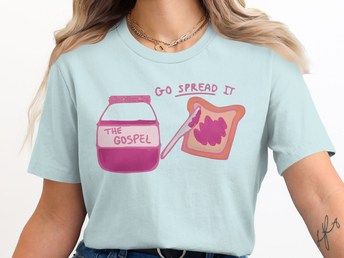 Go Spread It The Gospel Jar and Toast Graphic Tee product