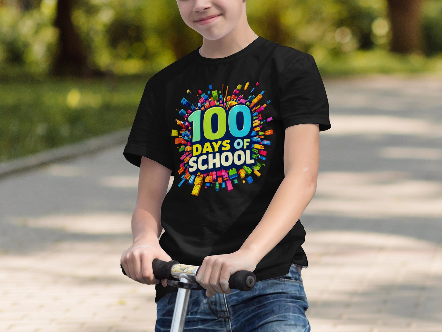 100 Days of School Colorful Graphic T-Shirt product type