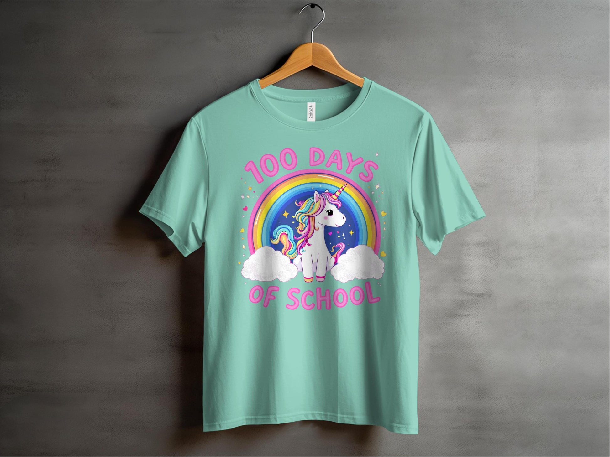 Celebratory Unicorn 100 Days of School T-Shirt product type