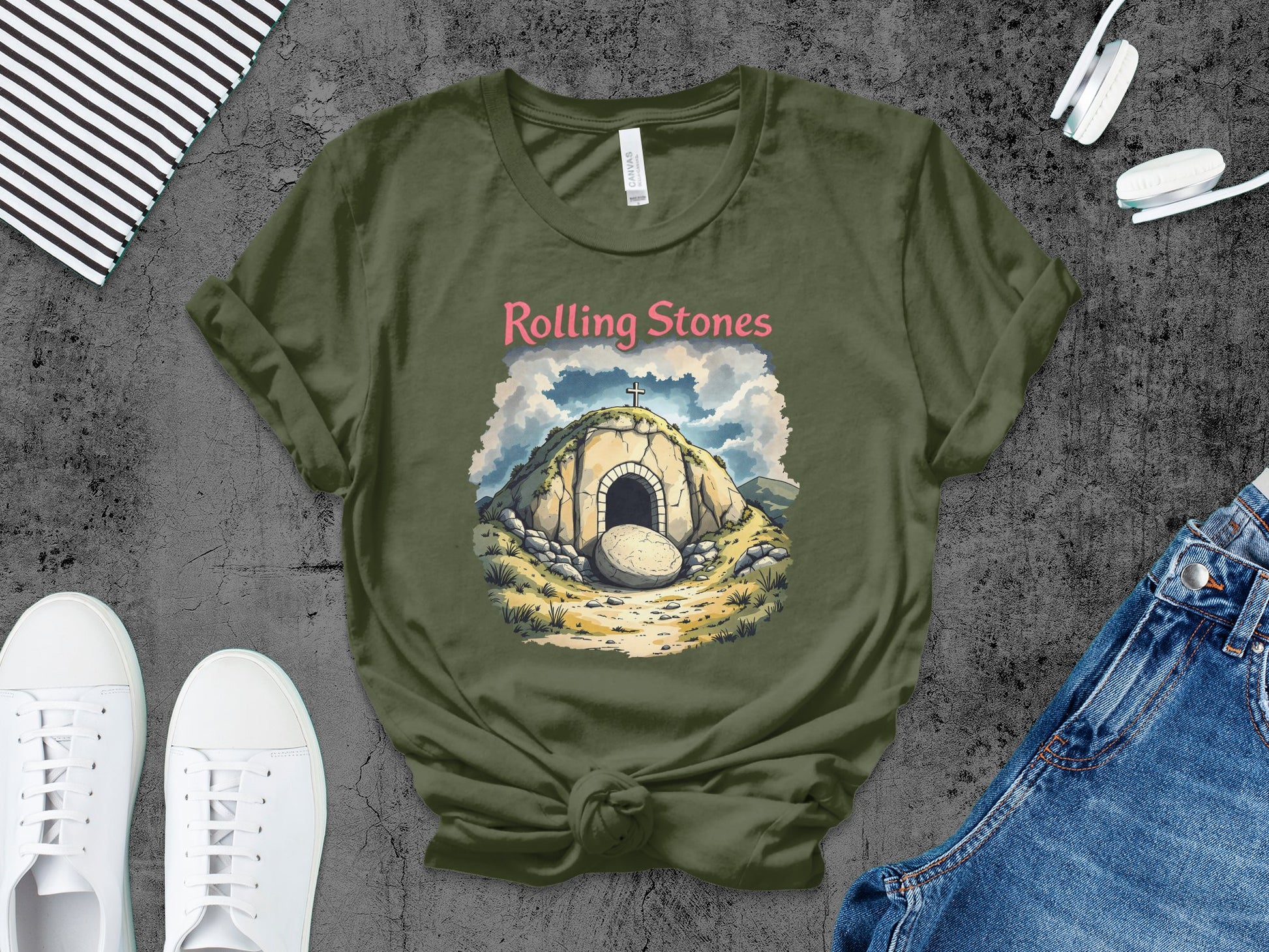 Rolling Stones graphic tee with cave design product type