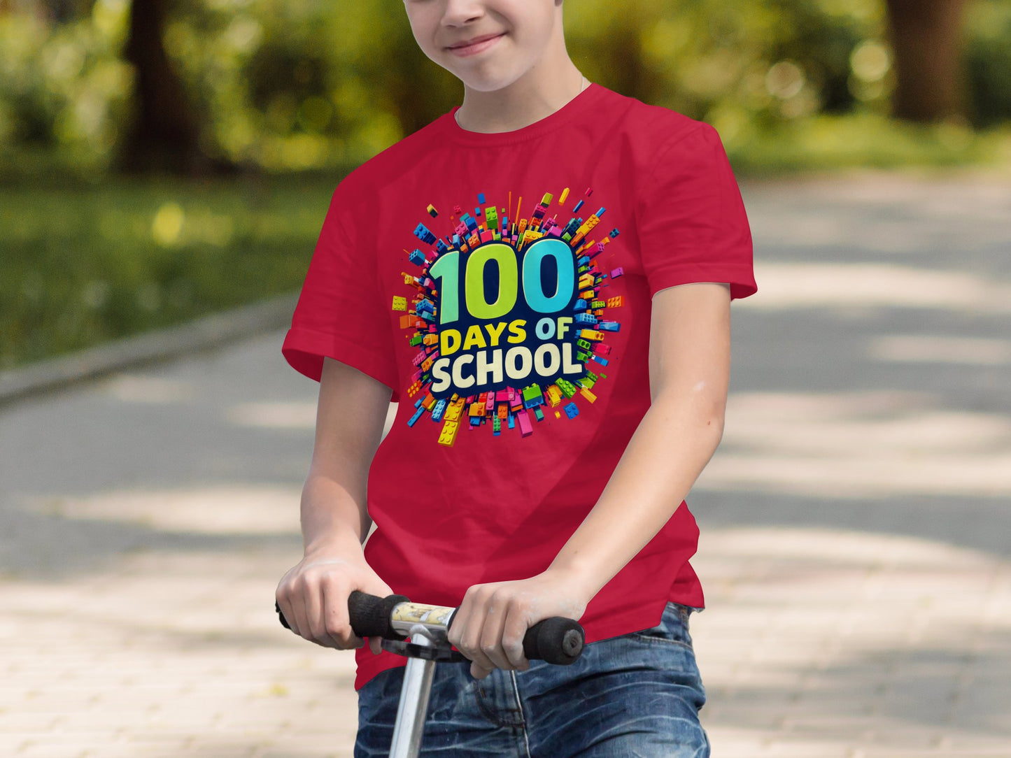 100 Days of School Red Graphic Tee T-Shirt product