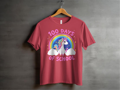 100 Days of School Unicorn Rainbow T-Shirt product