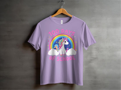 100 Days of School Unicorn Rainbow T-shirt product type